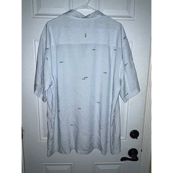 Quiksilver Edition Shirt Mens Size XXLT Comfort Fit Casual Blue Print fish EUC - Picture 6 of 9